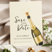 Elegant Champagne Save the Date Wedding Kaart
