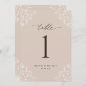 Elégant Champagne Tan 5x7 Mariage Numéros de table (Devant / Derrière)