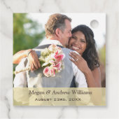 Elegant Champagne Toast Photo Weddenschap Hartelij Bedankjes Labels (Achterkant)