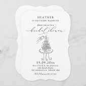 Elégant Champagne Tower Bridal Douche Invitation (Devant / Derrière)