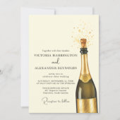 Elegant Champagne Wedding Kaart (Voorkant)