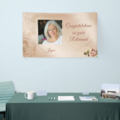 Elegant Champaign Floral Retirement Banner (Beurs)