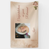 Elegant Champaign Floral Retirement Banner (Verticaal)