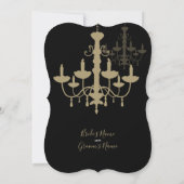 Elégant Chandelier Black Gold Invitations de maria (Dos)