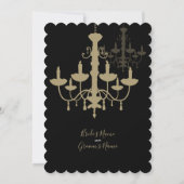 Elégant Chandelier Black Gold Invitations de maria (Dos)