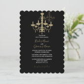Elégant Chandelier Black Gold Invitations de maria (Debout devant)