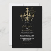 Elégant Chandelier Black Gold Invitations de maria (Devant)