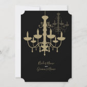 Elégant Chandelier Black Gold Invitations de maria (Dos)