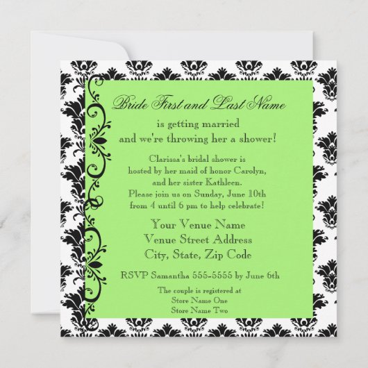 Elegant Chandelier Bridal Shower Kaart (Achterkant)