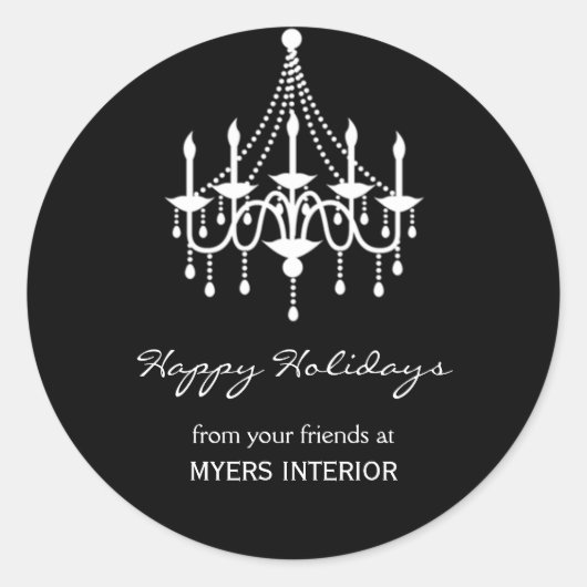 Élégant chandelier Favoriser Sticker - Noir (Devant)