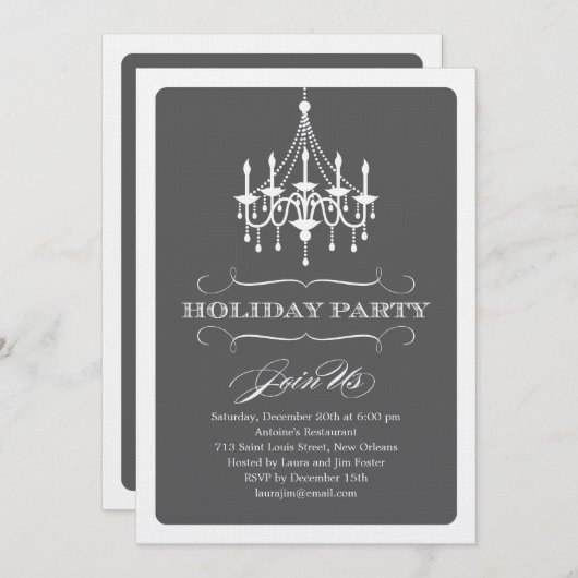 Elegant Chandelier Holiday Kaart (Voorkant / Achterkant)