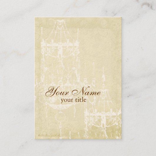 Elegant Chandelier Parchment Custom Visitekaartjes (Voorkant)