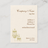 Elegant Chandelier Parchment Custom Visitekaartjes (Achterkant)