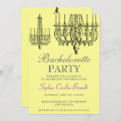 Elegant Chandelier Party Invitation Kaart (Voorkant / Achterkant)