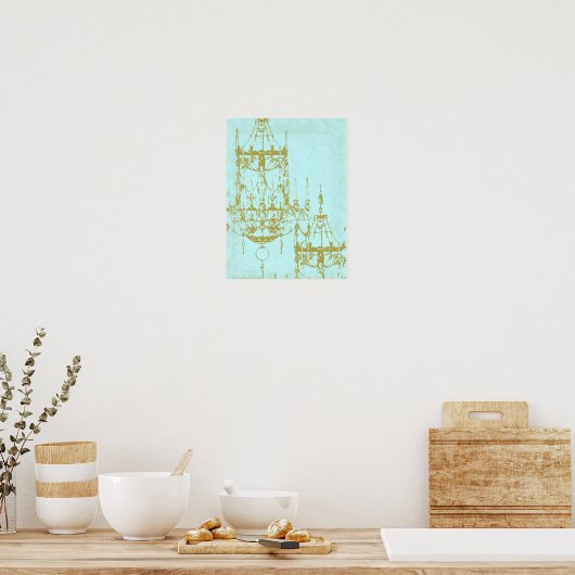 Elegant Chandelier  Patina Poster Print (Keuken)