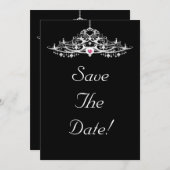 Elegant Chandelier Save the Date Wedding Kaart (Voorkant / Achterkant)
