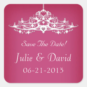 Elegant Chandelier Save the Date Wedding Vierkante Sticker
