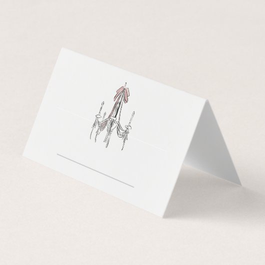 Elegant Chandelier Script Name Wedding place card (Front)
