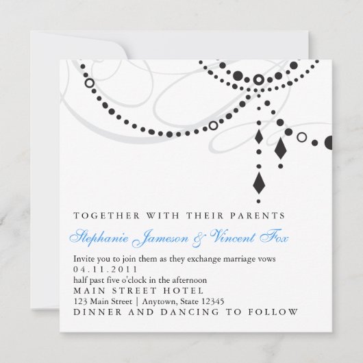 Elegant Chandelier Uitnodiging (Voorkant)