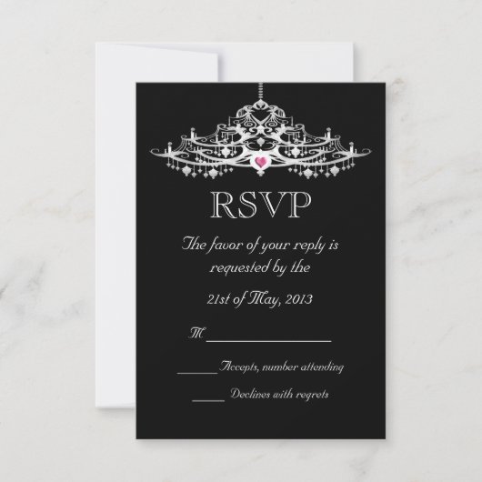 Elegant Chandelier Wedding RSVP Kaartje (Voorkant)