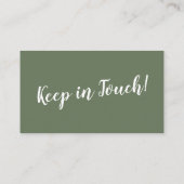 Élégant changement minimal d'adresse Carte verte O (Dos)