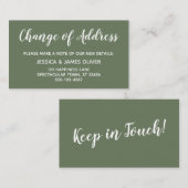 Élégant changement minimal d'adresse Carte verte O (Devant / Derrière)