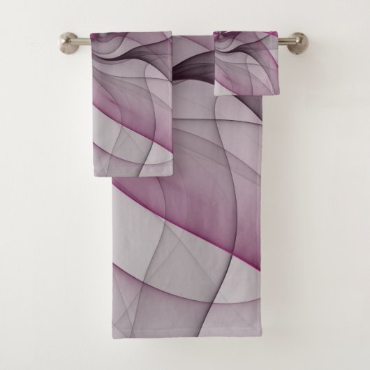 Elegant Chaos Modern Abstract Roze Fractal Art Bad Handdoek (Insitu)