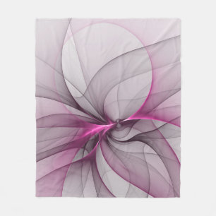 Elegant Chaos Modern Abstract Roze Fractal Art Fleece Deken