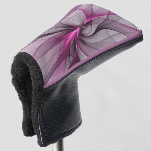 Elegant Chaos Modern Abstract Roze Fractal Art Golfheadcover (3/4 voorkant)