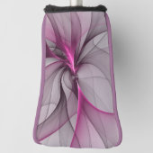 Elegant Chaos Modern Abstract Roze Fractal Art Golfheadcover (Draai 90)