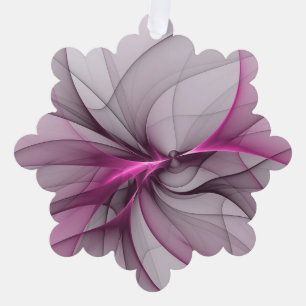 Elegant Chaos Modern Abstract Roze Fractal Art Ornament Kaart