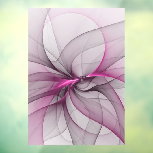 Elegant Chaos Modern Abstract Roze Fractal Art Raamsticker (Vel 3)
