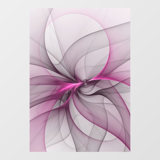 Elegant Chaos Modern Abstract Roze Fractal Art Raamsticker (Vel)
