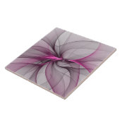 Elegant Chaos Modern Abstract Roze Fractal Art Tegeltje (Zijkant)