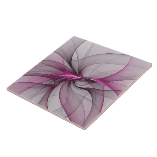 Elegant Chaos Modern Abstract Roze Fractal Art Tegeltje (Zijkant)