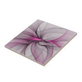 Elegant Chaos Modern Abstract Roze Fractal Art Tegeltje (Zijkant)
