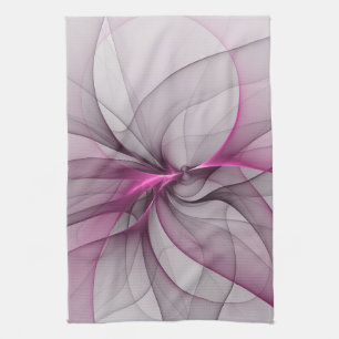 Elegant Chaos Modern Abstract Roze Fractal Art Theedoek