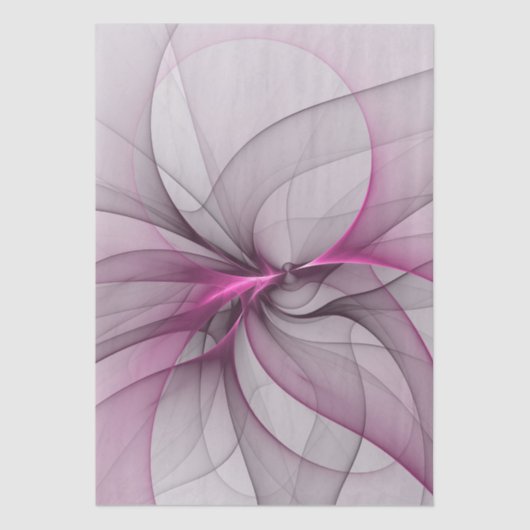 Elegant Chaos Modern Abstract Roze Fractal Art Tissuepapier (Voorkant)