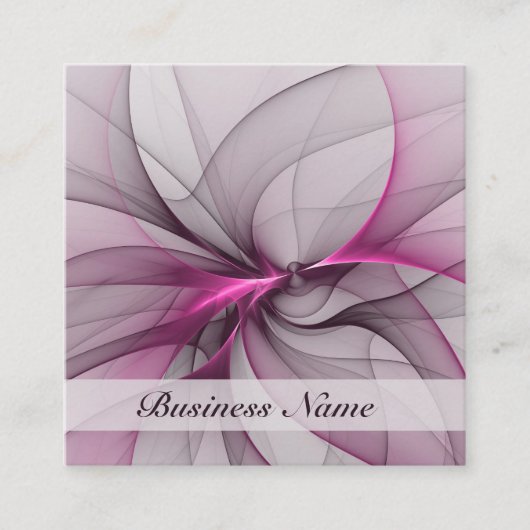 Elegant Chaos Modern Abstract Roze Fractal Art Vierkante Visitekaartje (Voorkant)