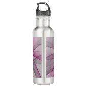 Elegant Chaos Modern Abstract Roze Fractal Art Waterfles (Achterkant)