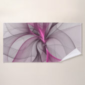 Elégant Chaos Moderne Abstrait rose Fractal Art (Serviette de bain)