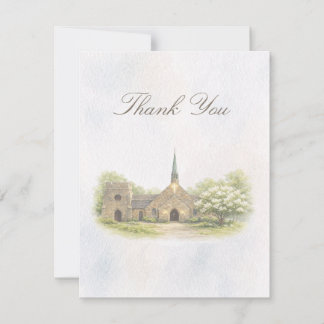 Elegant Chapel Wedding Thank You Card Bedankkaart