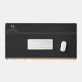 Elegant Charcoal Black & Gold Ajouter Nom et monog (Clavier et souris)