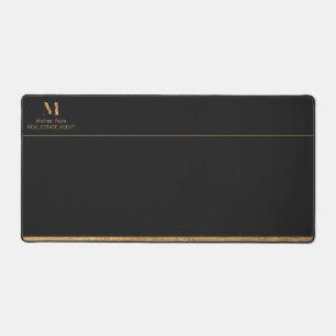 Elegant Charcoal Black & Gold Ajouter Nom et monog
