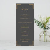 Elegant Charcoal Gold Menu (Debout devant)