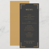 Elegant Charcoal Gold Menu (Devant / Derrière)