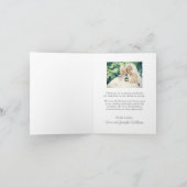 Elegant Charcoal Gray Scalloped Wedding Photo Bedankkaart (Binnen)