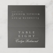 Elegant Charcoal Ivory Script Folded Wedding (Buitenkant ongevouwen)