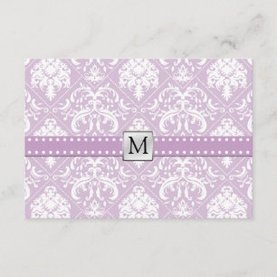 Élégant chardon violet et blanc Vintage Damas RSVP