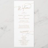 Elegant Charm Flat Wit en Goud Huwelijksprogramma Programma (Voorkant)